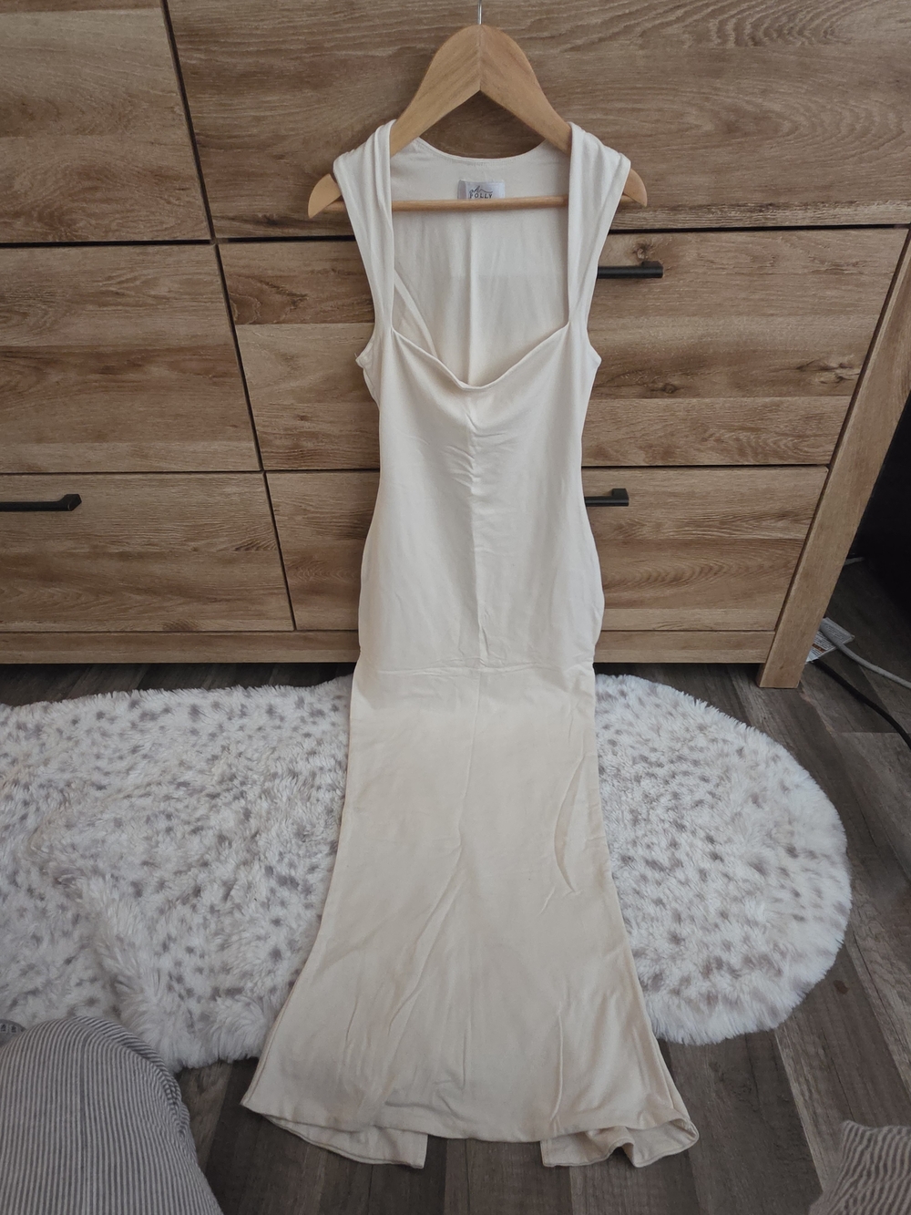 Sleeveless Cream Maxi Dress - Women